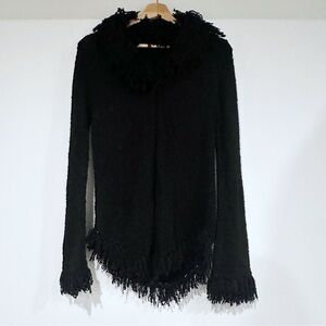 Takeout Black Y2K long sleeves fringe sleeves Whimsigoth sz L runs small